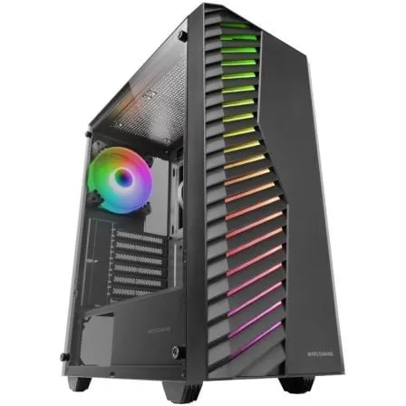 MARS GAMING MC-VOLT ATX COMPUTER CASE 120MM ARGB REAR FAN FRONT ARGB STRIP ARGB MB & CONTROLLERS COMPATIBLE BLACK